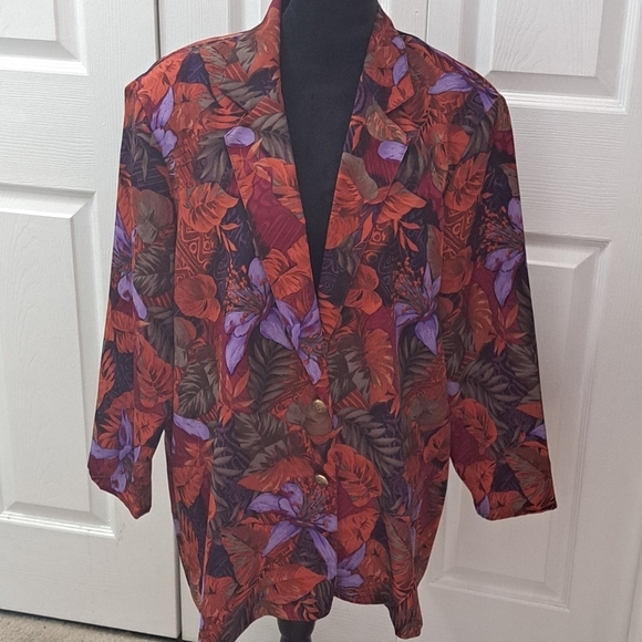 Vintage Maggie Sweet Floral Blazer   Size 1X - Picture 1 of 5